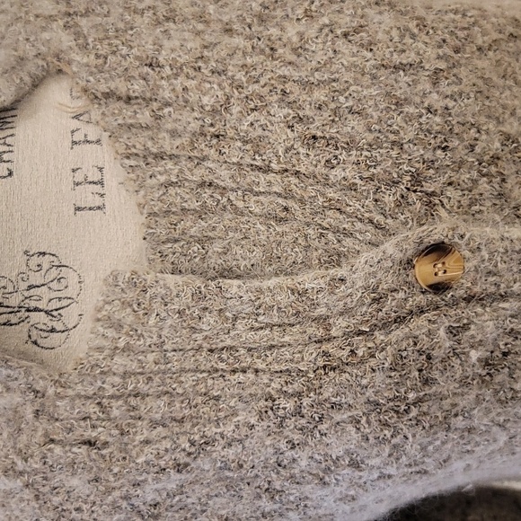 Dorothy Perkins Wool Blend Cream And Brown Cardigan - Size 14 - Picture 3 of 6